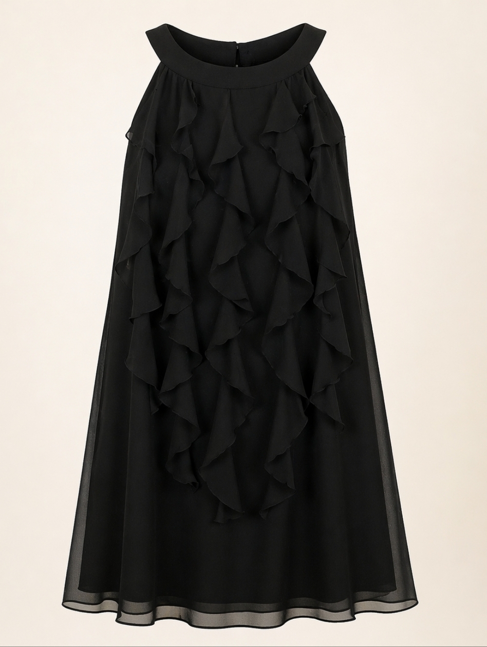 Taylor Elegant Silk Ruffle Cocktail Dress | Size 10 - Picture 2 of 8